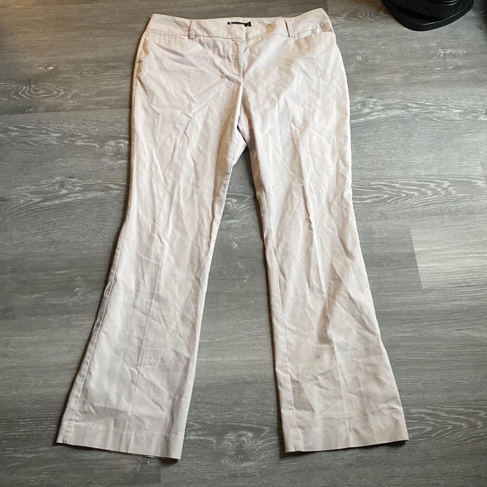7th Avenue New York & Company Tall Length Tan and Cream Pinstripe Dress Pants
